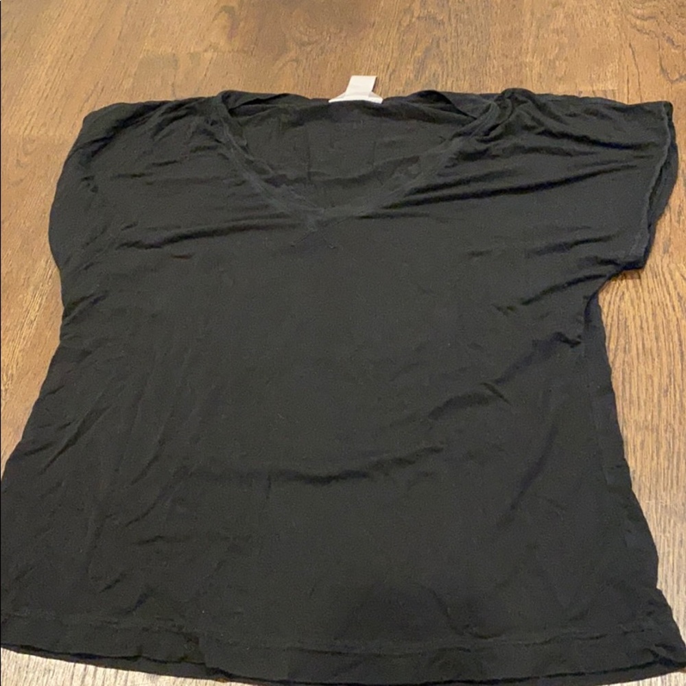 loose black v-neck